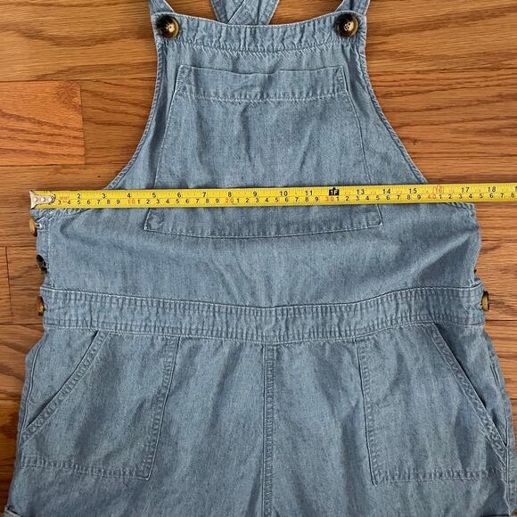Show Me your Mumu Beachside Overalls Women Medium Blue Cuffed Casual Cottagecore - Picture 7 of 7